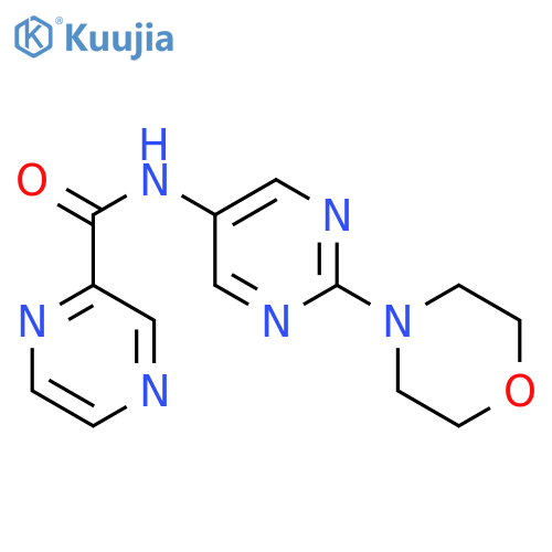 N-2-(morpholin-4-yl)pyrimidin-5-ylpyrazine-2-carboxamide structure