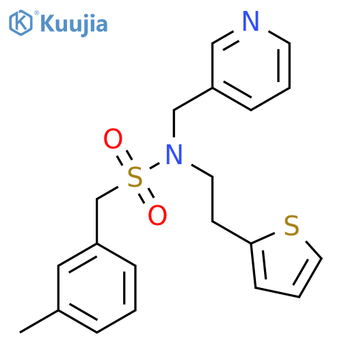 1-(3-methylphenyl)-N-(pyridin-3-yl)methyl-N-2-(thiophen-2-yl)ethylmethanesulfonamide structure