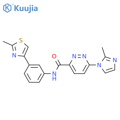 N-3-(2-methyl-1,3-thiazol-4-yl)phenyl-6-(2-methyl-1H-imidazol-1-yl)pyridazine-3-carboxamide structure