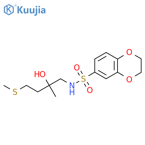 2-(2,3-dihydro-1,4-benzodioxine-6-sulfonamido)methyl-4-(methylsulfanyl)butan-2-ol structure