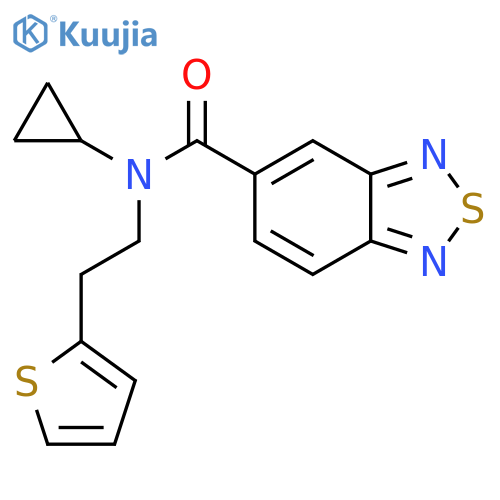 N-cyclopropyl-N-2-(thiophen-2-yl)ethyl-2,1,3-benzothiadiazole-5-carboxamide structure