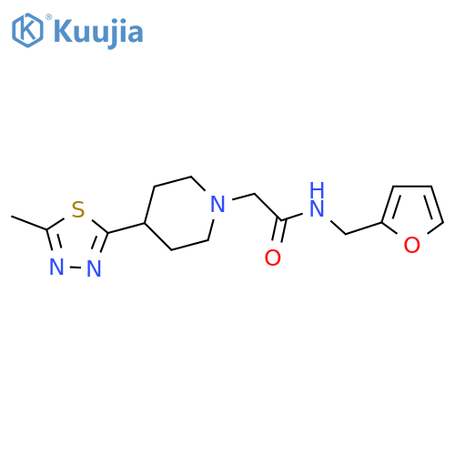 N-[(furan-2-yl)methyl]-2-[4-(5-methyl-1,3,4-thiadiazol-2-yl)piperidin-1-yl]acetamide structure