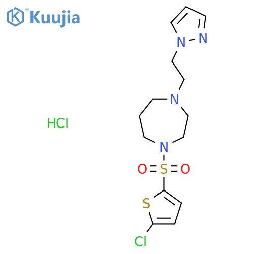 1-(5-chlorothiophen-2-yl)sulfonyl-4-2-(1H-pyrazol-1-yl)ethyl-1,4-diazepane hydrochloride structure
