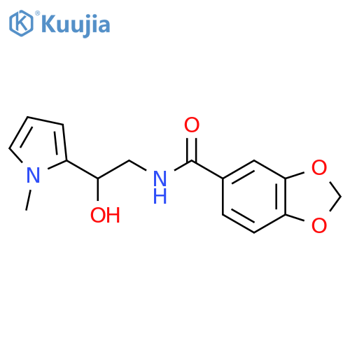 N-2-hydroxy-2-(1-methyl-1H-pyrrol-2-yl)ethyl-2H-1,3-benzodioxole-5-carboxamide structure