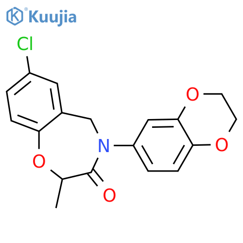 7-chloro-4-(2,3-dihydro-1,4-benzodioxin-6-yl)-2-methyl-2,3,4,5-tetrahydro-1,4-benzoxazepin-3-one structure