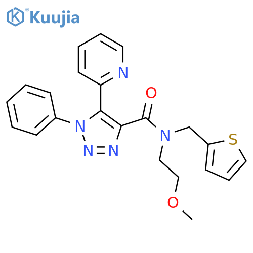 N-(2-methoxyethyl)-1-phenyl-5-(pyridin-2-yl)-N-(thiophen-2-yl)methyl-1H-1,2,3-triazole-4-carboxamide structure