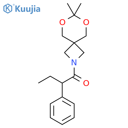 1-{7,7-dimethyl-6,8-dioxa-2-azaspiro3.5nonan-2-yl}-2-phenylbutan-1-one structure