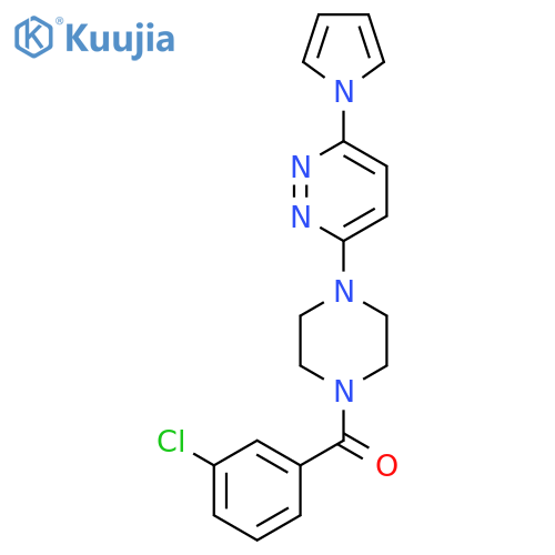 3-[4-(3-chlorobenzoyl)piperazin-1-yl]-6-(1H-pyrrol-1-yl)pyridazine structure