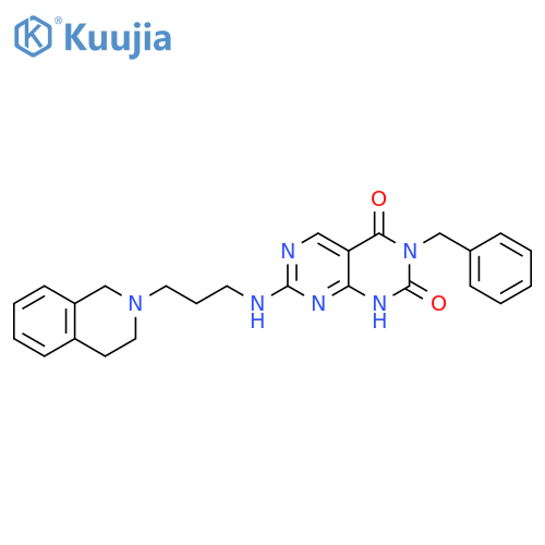 3-benzyl-7-{3-(1,2,3,4-tetrahydroisoquinolin-2-yl)propylamino}-1H,2H,3H,4H-1,3diazino4,5-dpyrimidine-2,4-dione structure