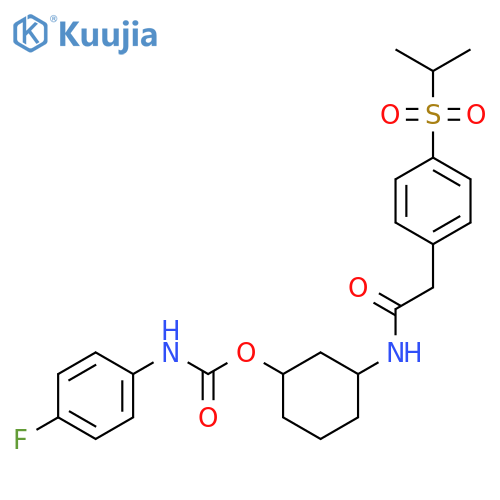 3-{2-[4-(propane-2-sulfonyl)phenyl]acetamido}cyclohexyl N-(4-fluorophenyl)carbamate structure