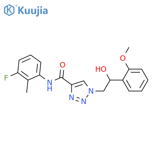 N-(3-fluoro-2-methylphenyl)-1-2-hydroxy-2-(2-methoxyphenyl)ethyl-1H-1,2,3-triazole-4-carboxamide structure