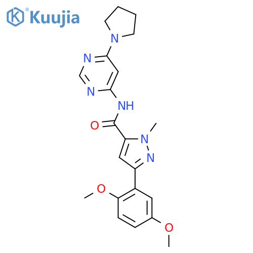 3-(2,5-dimethoxyphenyl)-1-methyl-N-6-(pyrrolidin-1-yl)pyrimidin-4-yl-1H-pyrazole-5-carboxamide structure