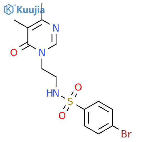 4-bromo-N-2-(4,5-dimethyl-6-oxo-1,6-dihydropyrimidin-1-yl)ethylbenzene-1-sulfonamide structure