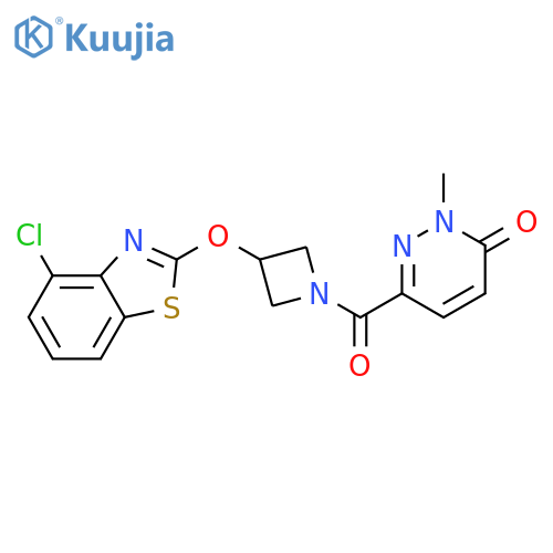 6-{3-[(4-chloro-1,3-benzothiazol-2-yl)oxy]azetidine-1-carbonyl}-2-methyl-2,3-dihydropyridazin-3-one structure