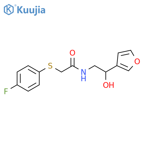2-[(4-fluorophenyl)sulfanyl]-N-[2-(furan-3-yl)-2-hydroxyethyl]acetamide structure