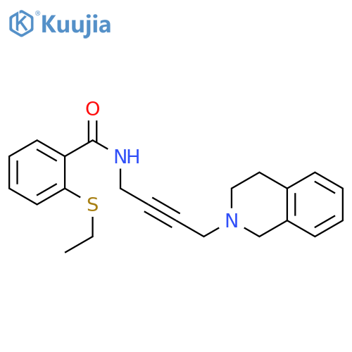 2-(ethylsulfanyl)-N-4-(1,2,3,4-tetrahydroisoquinolin-2-yl)but-2-yn-1-ylbenzamide structure