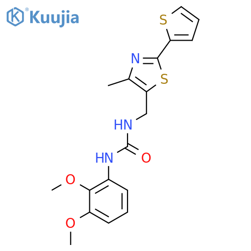 1-(2,3-dimethoxyphenyl)-3-{4-methyl-2-(thiophen-2-yl)-1,3-thiazol-5-ylmethyl}urea structure