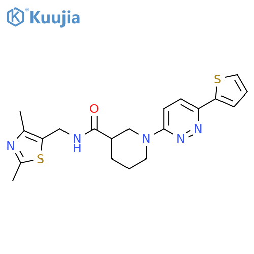 N-(2,4-dimethyl-1,3-thiazol-5-yl)methyl-1-6-(thiophen-2-yl)pyridazin-3-ylpiperidine-3-carboxamide structure