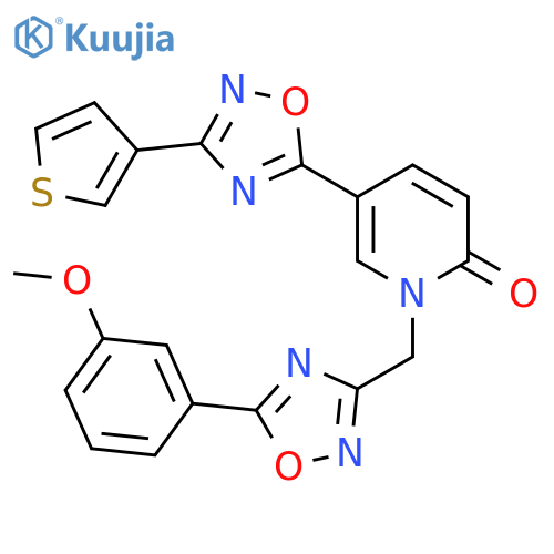 1-{5-(3-methoxyphenyl)-1,2,4-oxadiazol-3-ylmethyl}-5-3-(thiophen-3-yl)-1,2,4-oxadiazol-5-yl-1,2-dihydropyridin-2-one structure