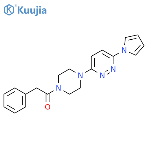 2-phenyl-1-{4-[6-(1H-pyrrol-1-yl)pyridazin-3-yl]piperazin-1-yl}ethan-1-one structure