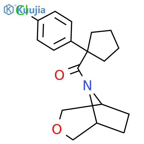 8-[1-(4-chlorophenyl)cyclopentanecarbonyl]-3-oxa-8-azabicyclo[3.2.1]octane structure