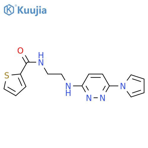 N-(2-{[6-(1H-pyrrol-1-yl)pyridazin-3-yl]amino}ethyl)thiophene-2-carboxamide structure