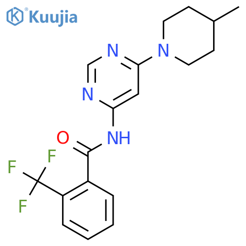 N-6-(4-methylpiperidin-1-yl)pyrimidin-4-yl-2-(trifluoromethyl)benzamide structure