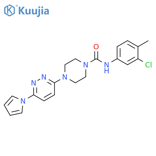 N-(3-chloro-4-methylphenyl)-4-[6-(1H-pyrrol-1-yl)pyridazin-3-yl]piperazine-1-carboxamide structure