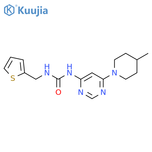 1-6-(4-methylpiperidin-1-yl)pyrimidin-4-yl-3-(thiophen-2-yl)methylurea structure