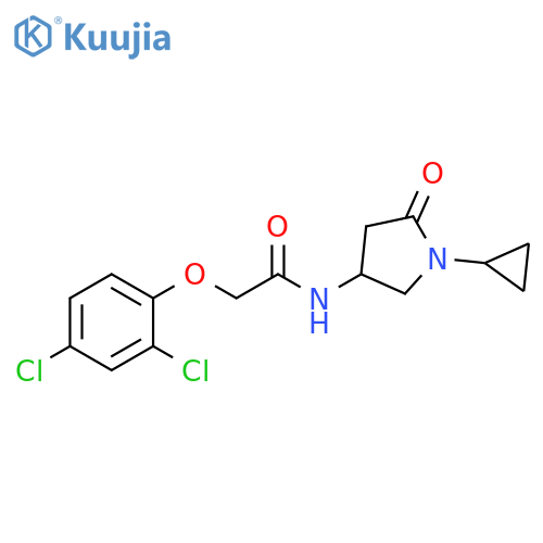 N-(1-cyclopropyl-5-oxopyrrolidin-3-yl)-2-(2,4-dichlorophenoxy)acetamide structure