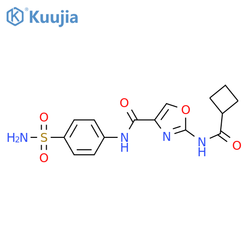 2-cyclobutaneamido-N-(4-sulfamoylphenyl)-1,3-oxazole-4-carboxamide structure