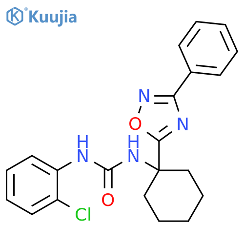 1-(2-chlorophenyl)-3-1-(3-phenyl-1,2,4-oxadiazol-5-yl)cyclohexylurea structure