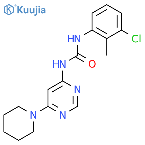 1-(3-chloro-2-methylphenyl)-3-6-(piperidin-1-yl)pyrimidin-4-ylurea structure
