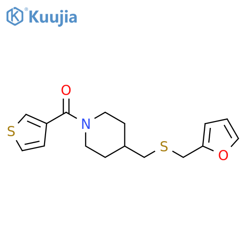4-({[(furan-2-yl)methyl]sulfanyl}methyl)-1-(thiophene-3-carbonyl)piperidine structure
