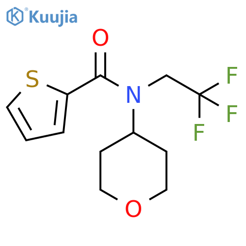 N-(oxan-4-yl)-N-(2,2,2-trifluoroethyl)thiophene-2-carboxamide structure