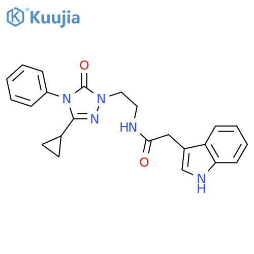 N-2-(3-cyclopropyl-5-oxo-4-phenyl-4,5-dihydro-1H-1,2,4-triazol-1-yl)ethyl-2-(1H-indol-3-yl)acetamide structure