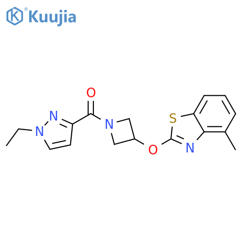 2-{[1-(1-ethyl-1H-pyrazole-3-carbonyl)azetidin-3-yl]oxy}-4-methyl-1,3-benzothiazole structure