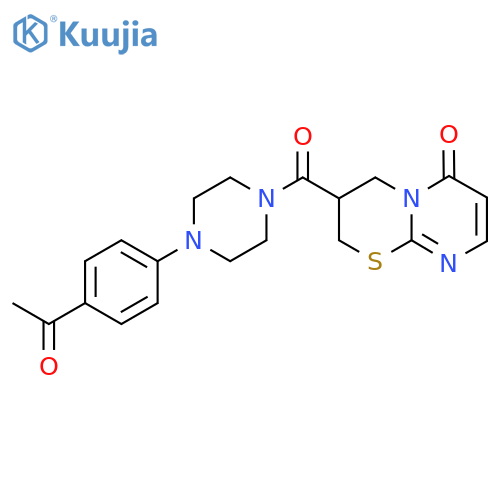 3-4-(4-acetylphenyl)piperazine-1-carbonyl-2H,3H,4H,6H-pyrimido2,1-b1,3thiazin-6-one structure