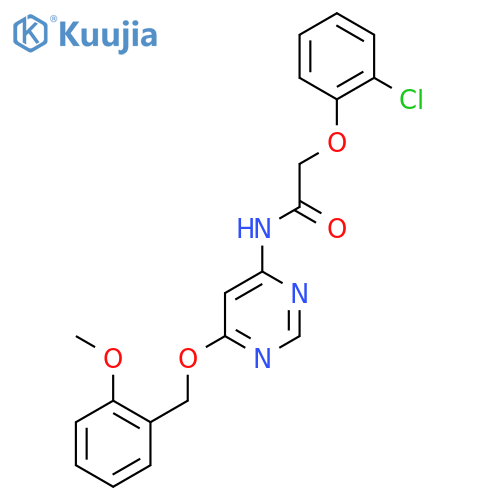 2-(2-chlorophenoxy)-N-{6-[(2-methoxyphenyl)methoxy]pyrimidin-4-yl}acetamide structure
