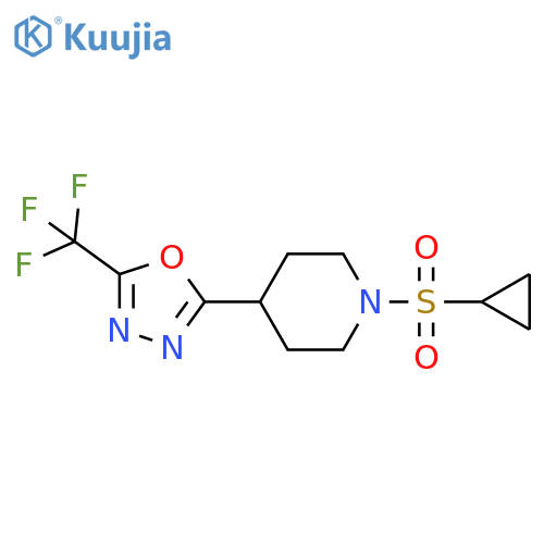 1-(cyclopropanesulfonyl)-4-5-(trifluoromethyl)-1,3,4-oxadiazol-2-ylpiperidine structure
