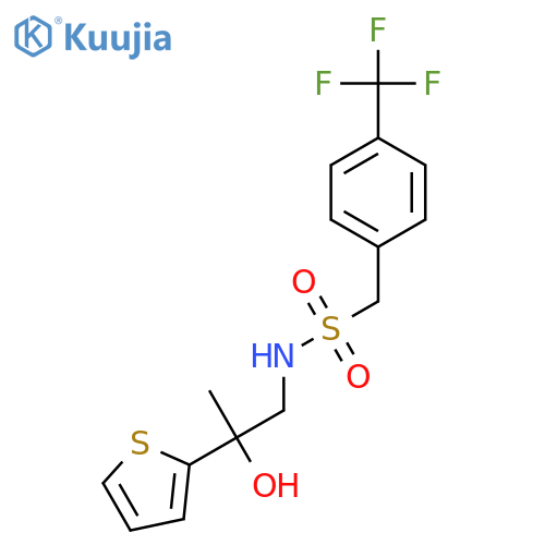 N-[2-hydroxy-2-(thiophen-2-yl)propyl]-1-[4-(trifluoromethyl)phenyl]methanesulfonamide structure