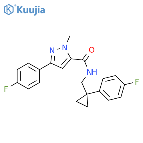 3-(4-fluorophenyl)-N-{[1-(4-fluorophenyl)cyclopropyl]methyl}-1-methyl-1H-pyrazole-5-carboxamide structure