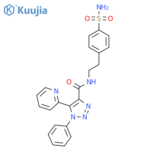 1-phenyl-5-(pyridin-2-yl)-N-2-(4-sulfamoylphenyl)ethyl-1H-1,2,3-triazole-4-carboxamide structure