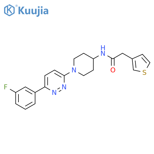 N-{1-6-(3-fluorophenyl)pyridazin-3-ylpiperidin-4-yl}-2-(thiophen-3-yl)acetamide structure