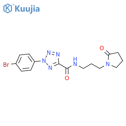 2-(4-bromophenyl)-N-[3-(2-oxopyrrolidin-1-yl)propyl]-2H-1,2,3,4-tetrazole-5-carboxamide structure