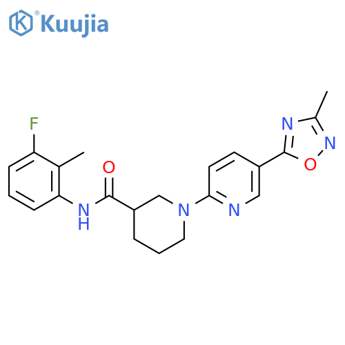 N-(3-fluoro-2-methylphenyl)-1-5-(3-methyl-1,2,4-oxadiazol-5-yl)pyridin-2-ylpiperidine-3-carboxamide structure