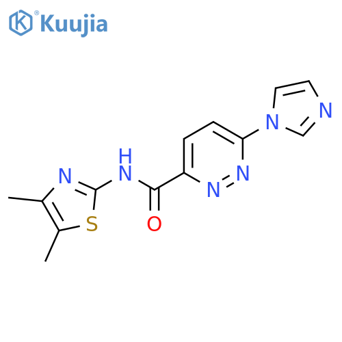 N-(4,5-dimethyl-1,3-thiazol-2-yl)-6-(1H-imidazol-1-yl)pyridazine-3-carboxamide structure