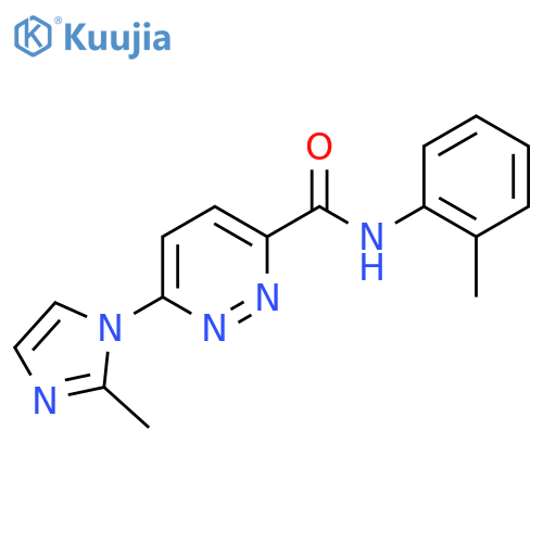 6-(2-methyl-1H-imidazol-1-yl)-N-(2-methylphenyl)pyridazine-3-carboxamide structure
