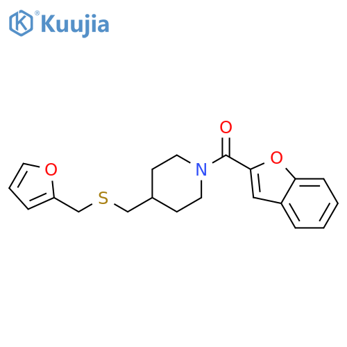1-(1-benzofuran-2-carbonyl)-4-({[(furan-2-yl)methyl]sulfanyl}methyl)piperidine structure