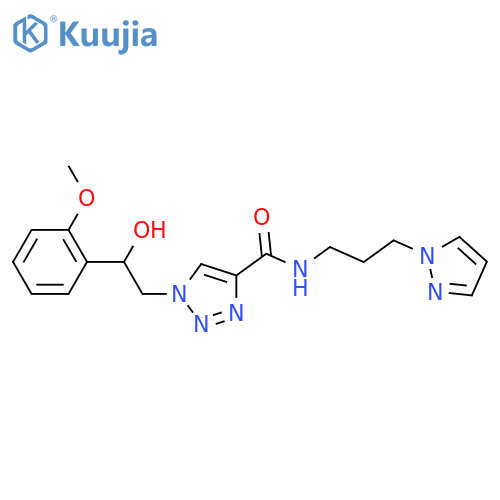 1-2-hydroxy-2-(2-methoxyphenyl)ethyl-N-3-(1H-pyrazol-1-yl)propyl-1H-1,2,3-triazole-4-carboxamide structure